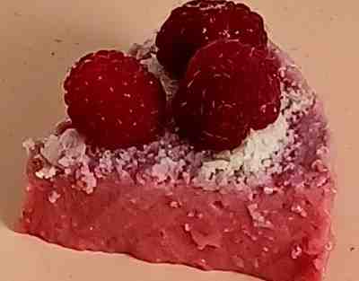 A piece of raspberry yogurt cake