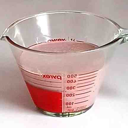 pour the mix in measuring cup