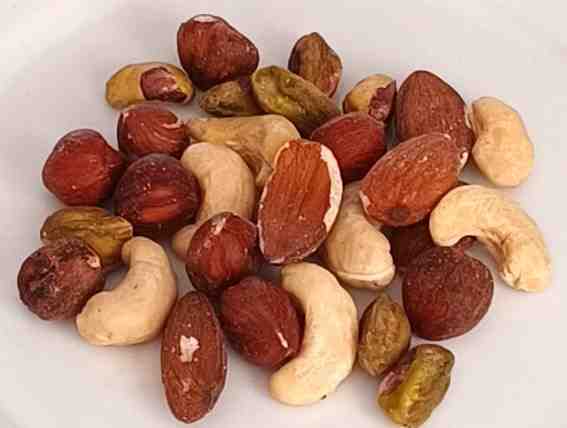 A mix of different nuts